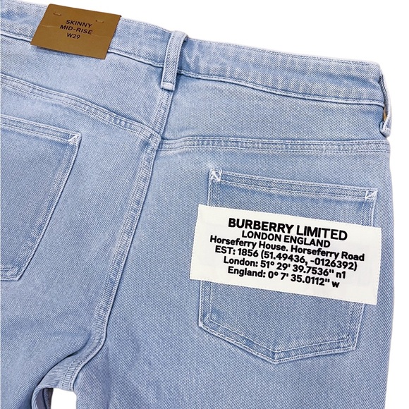 BURBERRY SKINNYFIT BLEACHED DENIM JEANS SZ US29 - BNWT - Picture 10 of 10